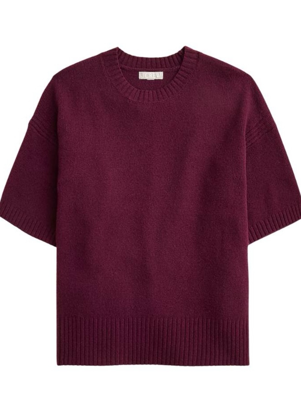 J.Crew oversized lambs wool sweater tee in burgundy plum